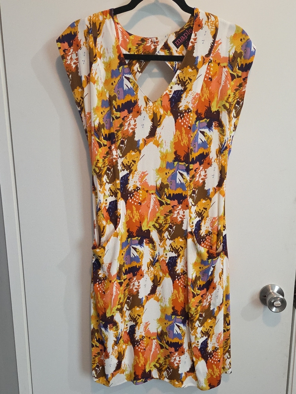 Maple by Anthropologie Leaf Abstract Floral Mini Dress